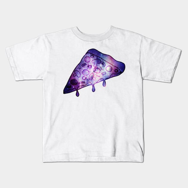 Galaxy pizza Kids T-Shirt by Morishasha